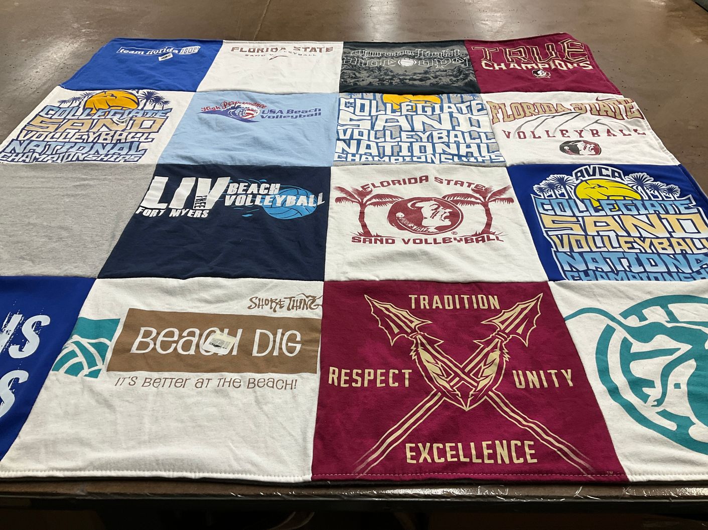 T-shirt quilt from florida state university by Donna from FL