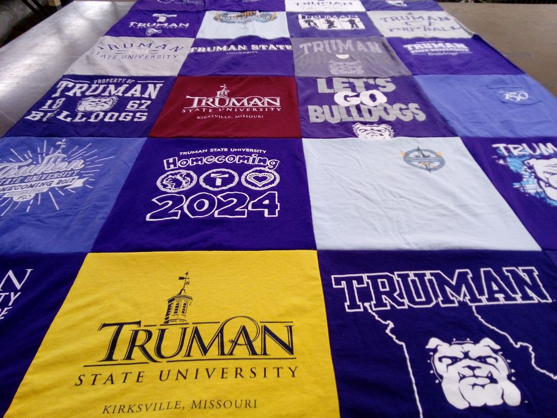 T-shirt quilt featuring truman state university bulldogs by Kris from MO