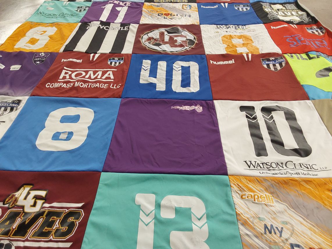 T-shirt quilt featuring lakeland soccer team by Tiffany from FL