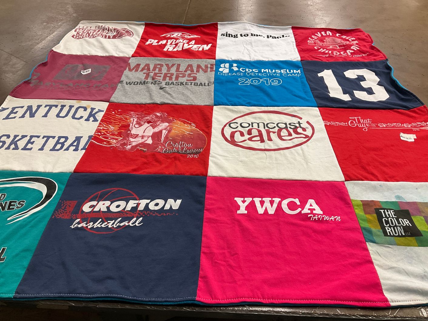 T-shirt quilt featuring kentucky basketball, crofton basketball by Barbara from SC
