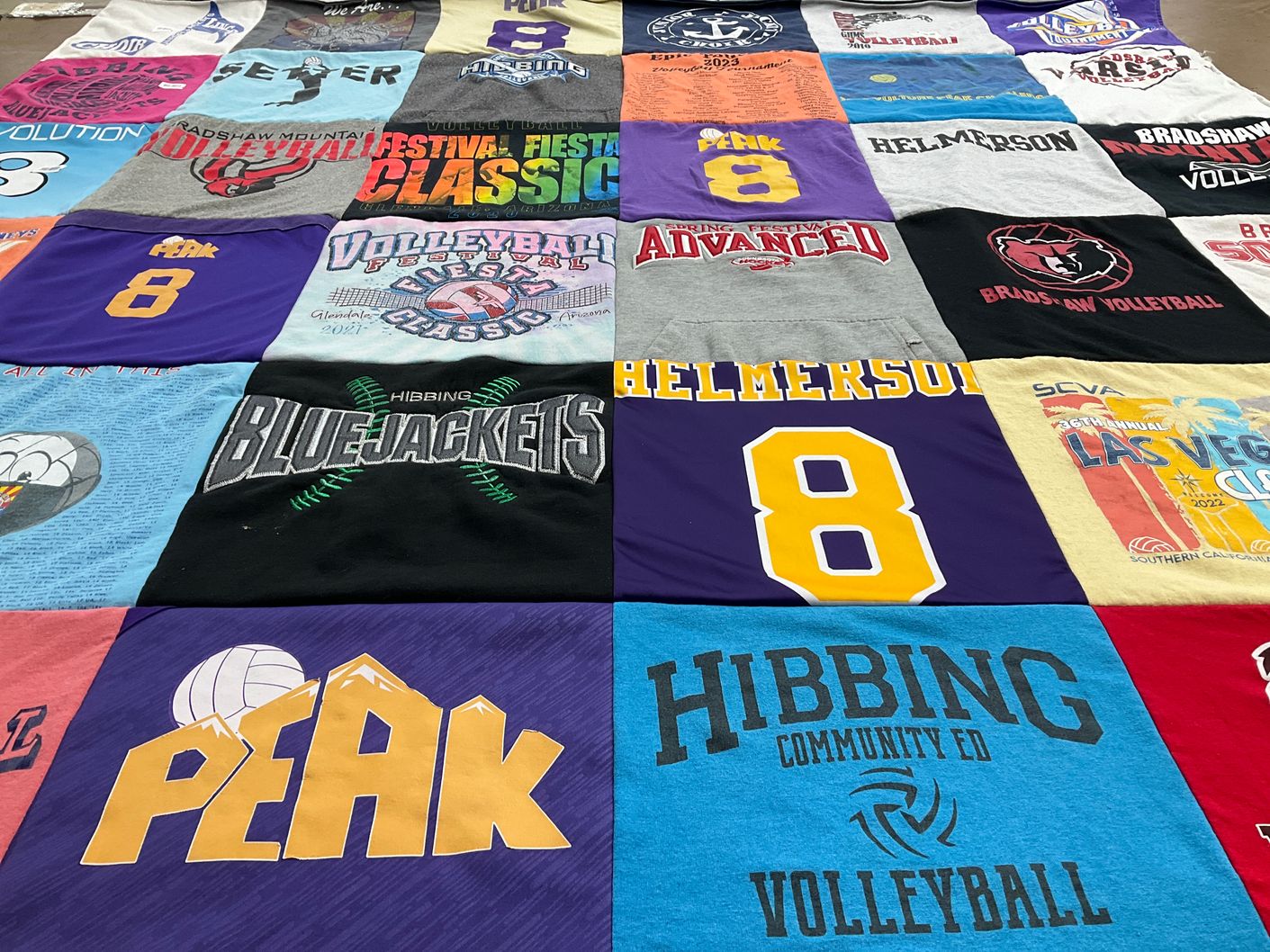 T-shirt quilt featuring hibbing bluejackets by Vanessa from AZ