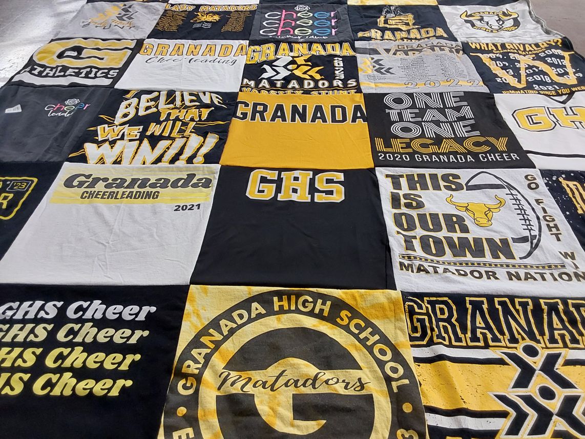 T-shirt quilt featuring granada matadors by Tessie from NV