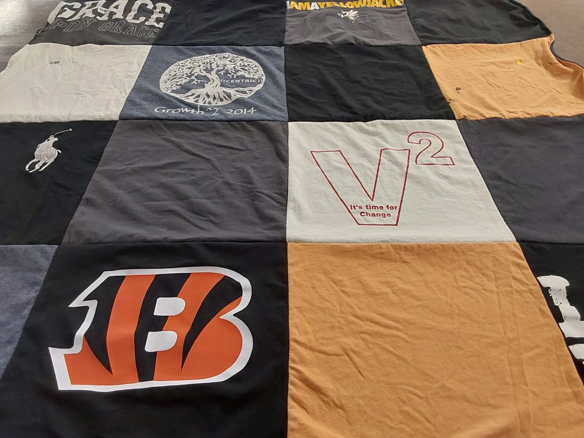 T-shirt quilt featuring cincinnati bengals by Amy from OH