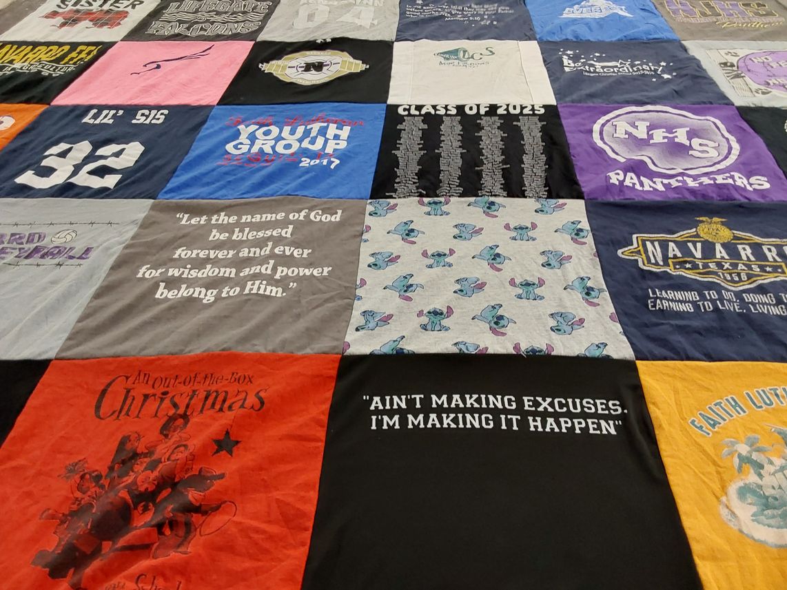 T-shirt quilt featuring n hs panthers by Leanna from TX