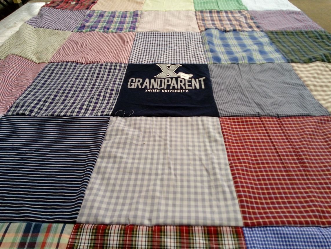 T-shirt quilt from xavier university by Kimi from KY
