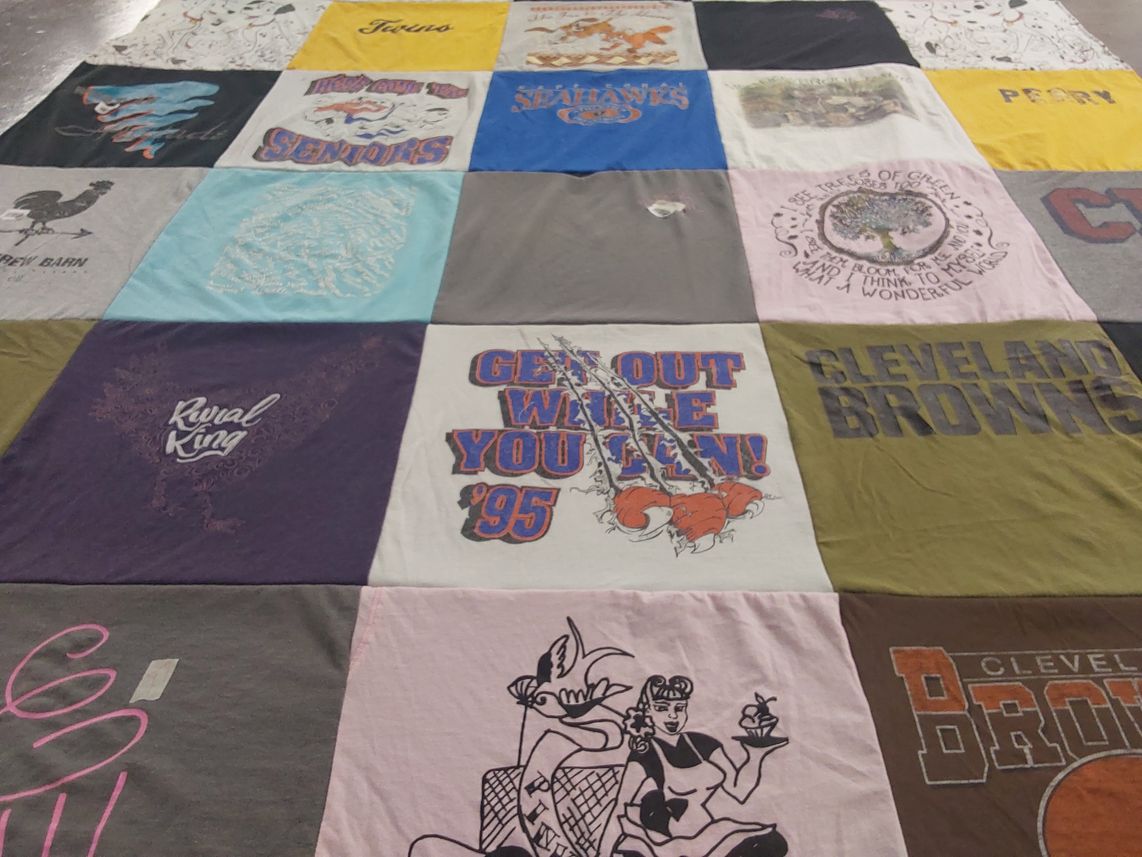 T-shirt quilt featuring cleveland browns by Lisa from OH