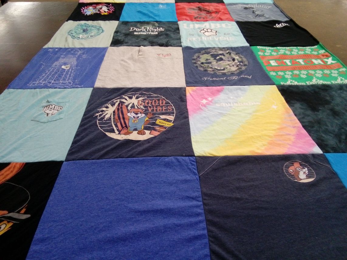 T-shirt quilt from university of maryland, baltimore county by Sarah from MD