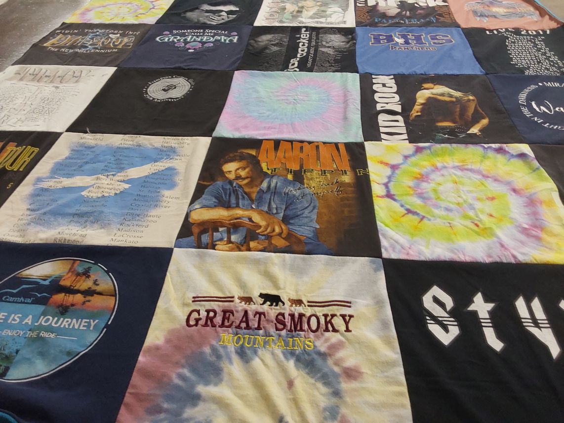 T-shirt quilt featuring bellevue high school panthers by Lisa from LA