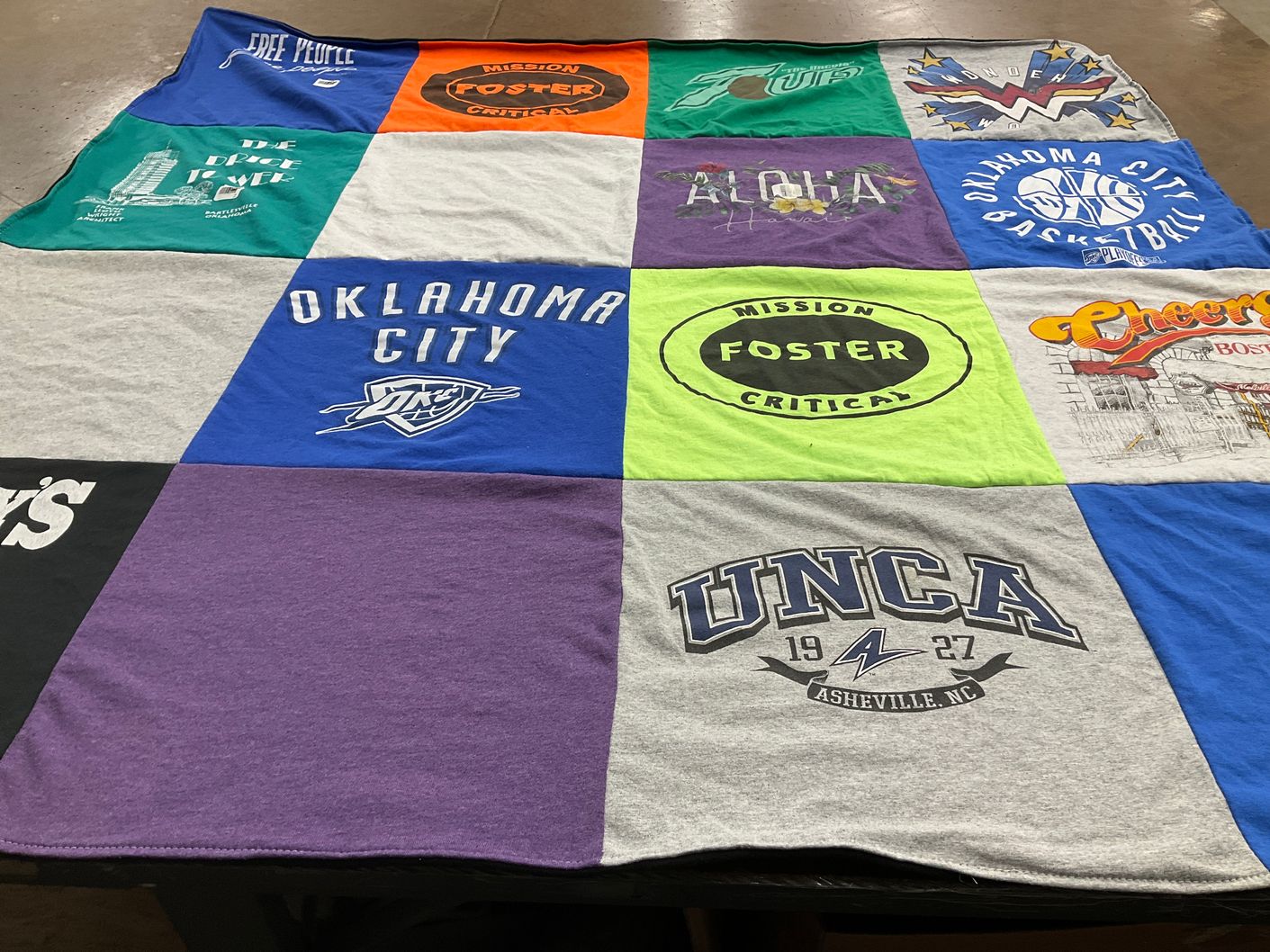 T-shirt quilt featuring oklahoma city thunder by Lori from TX