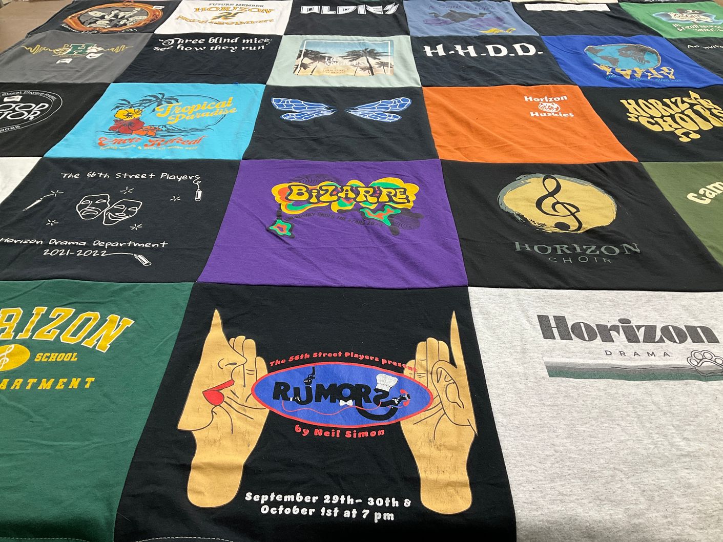 T-shirt quilt from horizon school by Adalynn from OR