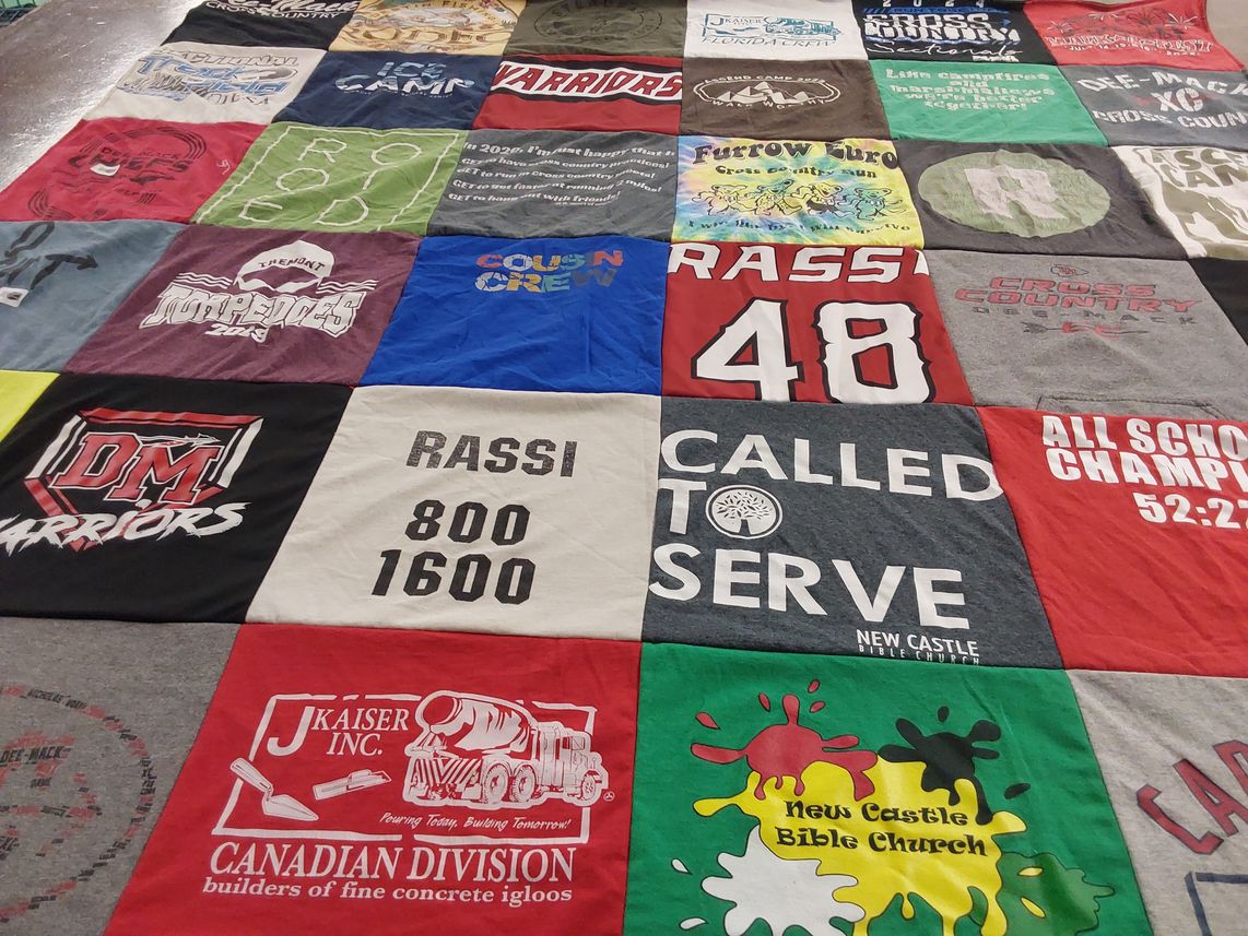 T-shirt quilt featuring warriors by Carmen from IL