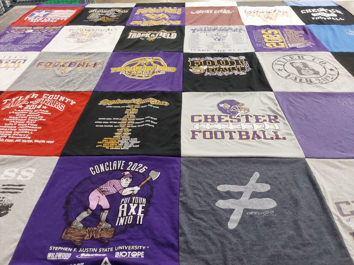 T-shirt quilt featuring chester football by Melissa from TX