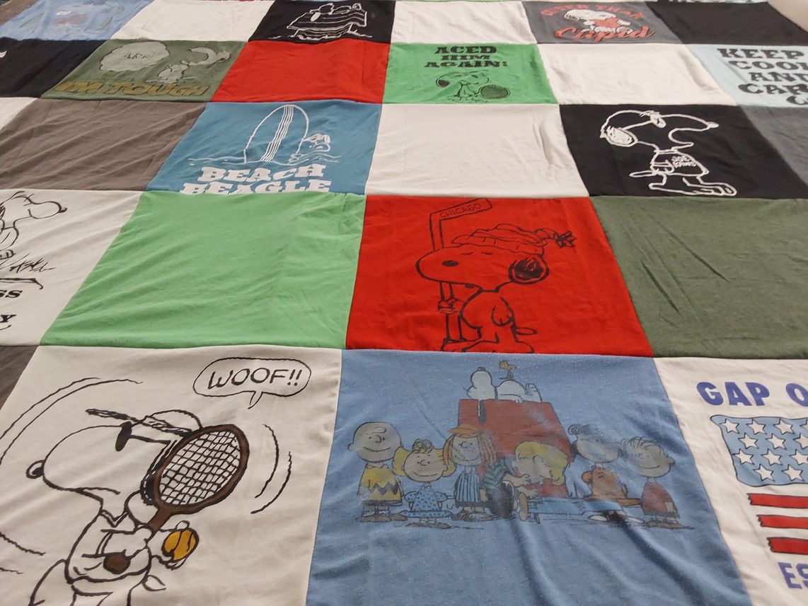 T-shirt quilt with comics, cartoons themes by James from NY