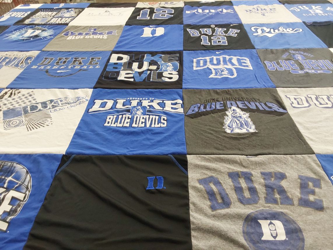 T-shirt quilt featuring duke blue devils by Barbara from VA