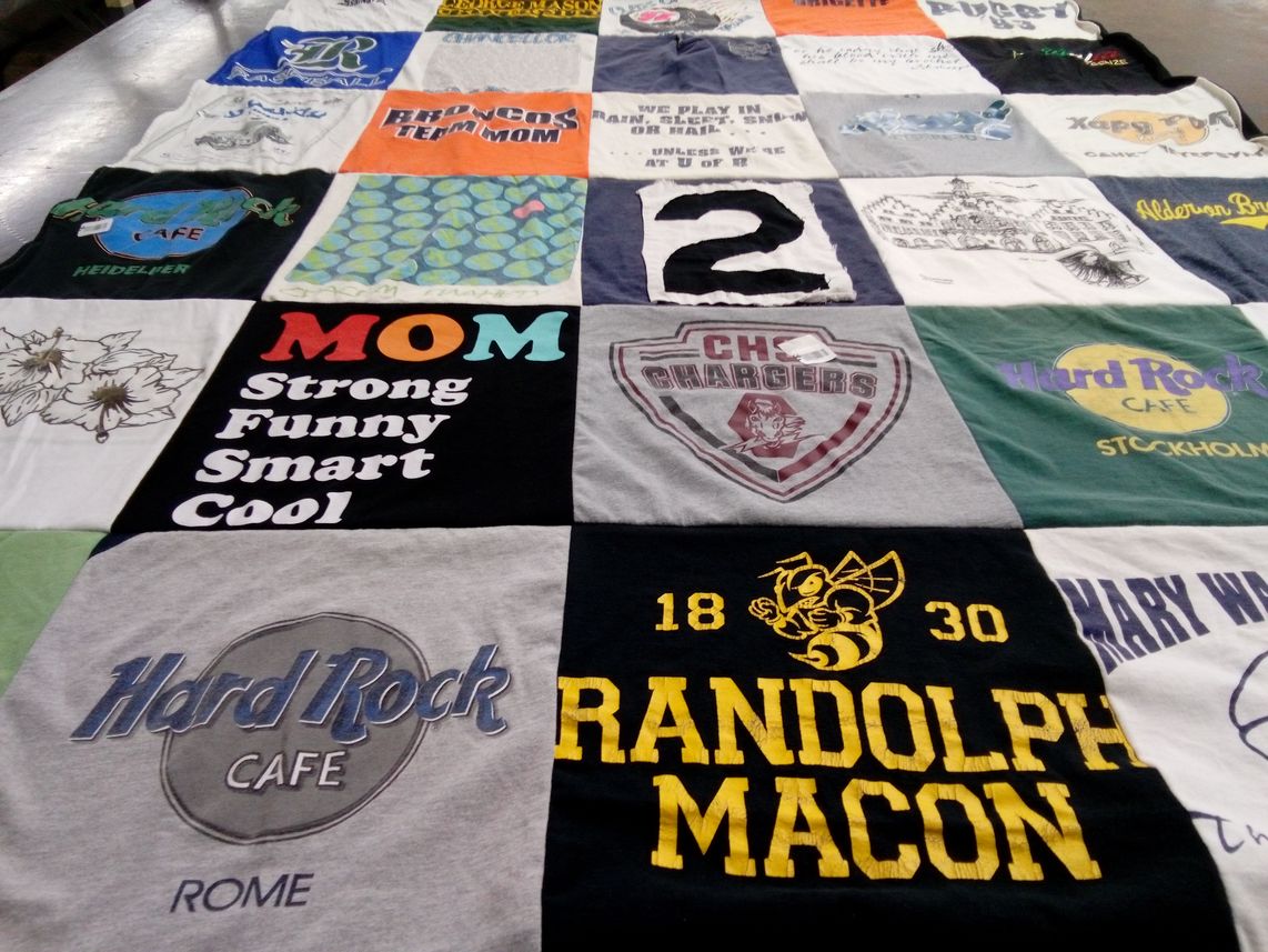 T-shirt quilt featuring chhs chargers by Brigette from VA