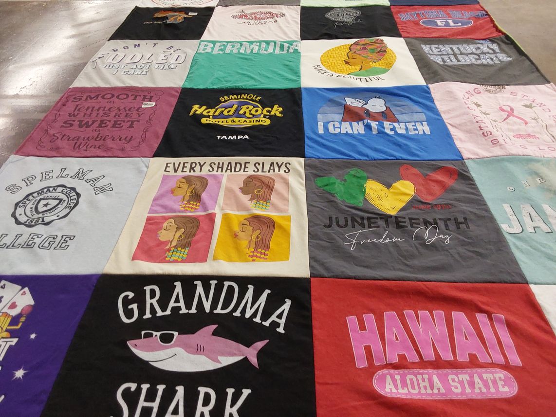 T-shirt quilt from spelman college by Jackie from FL