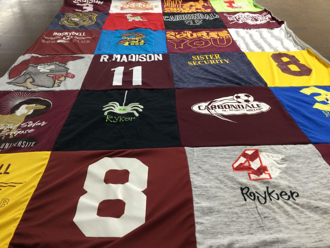 T-shirt quilt from southern illinois university by Amber from IL