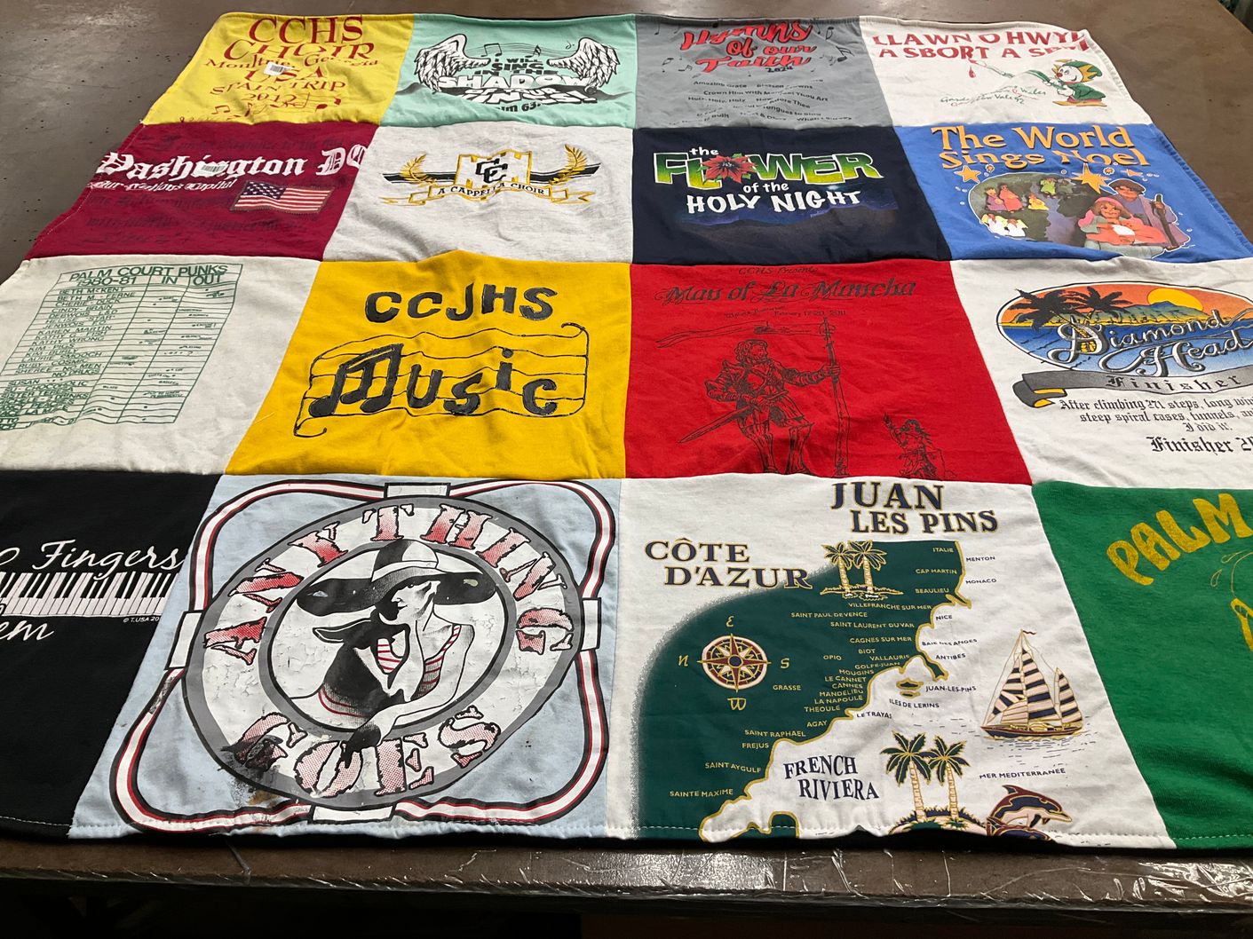 T-shirt quilt from central cathlic high school by Kathy from GA