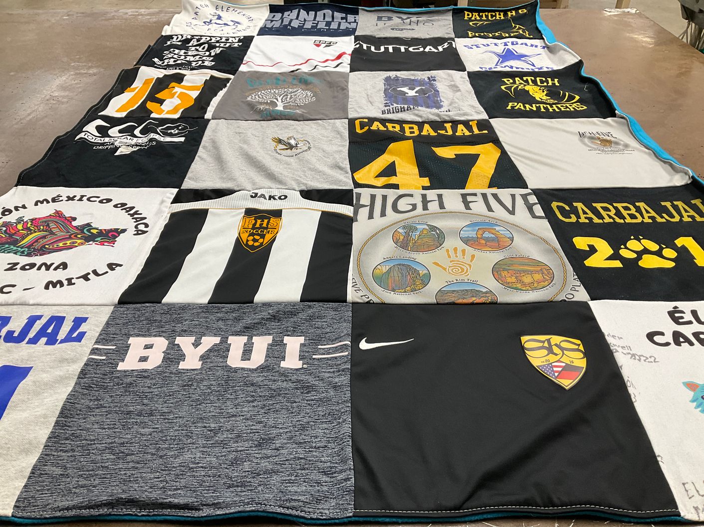 T-shirt quilt featuring fhs soccer by Rogaciano from TX