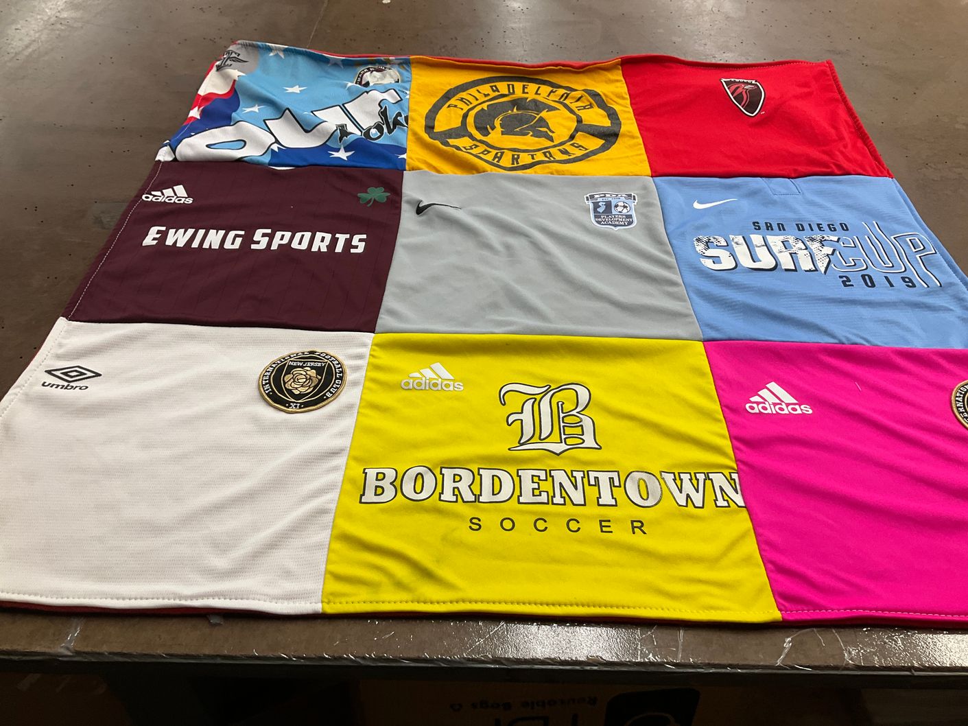 T-shirt quilt with soccer, sports themes by Stephanie from NJ