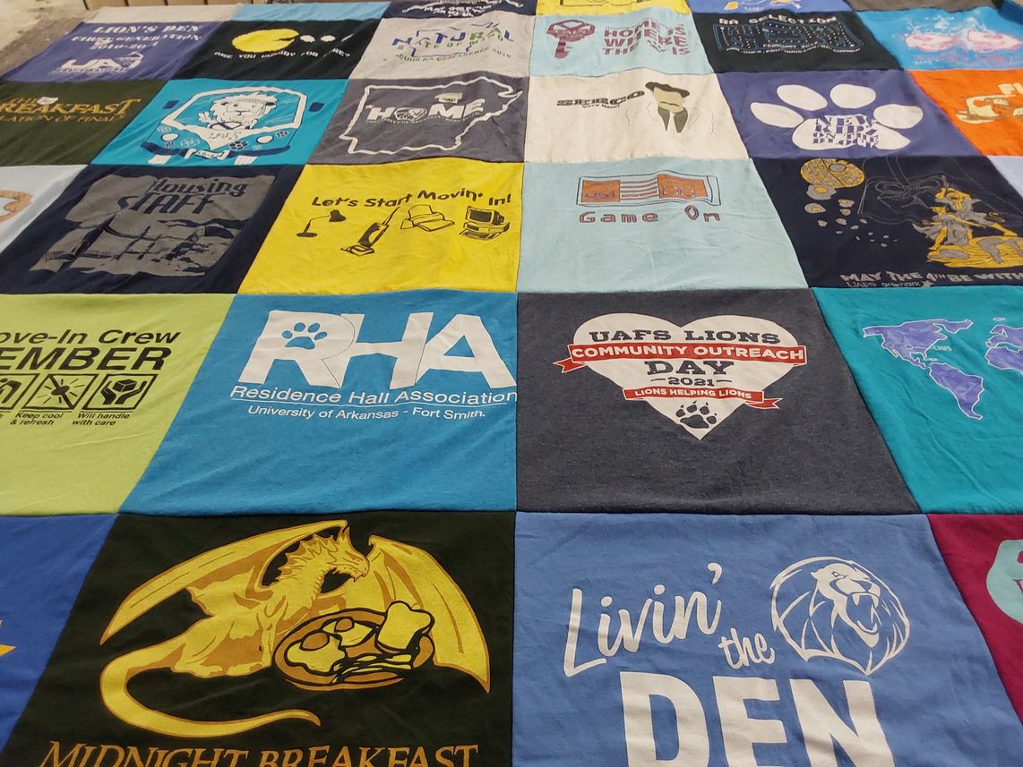 T-shirt quilt from university of arkansas - fort smith by Elizabeth from TX