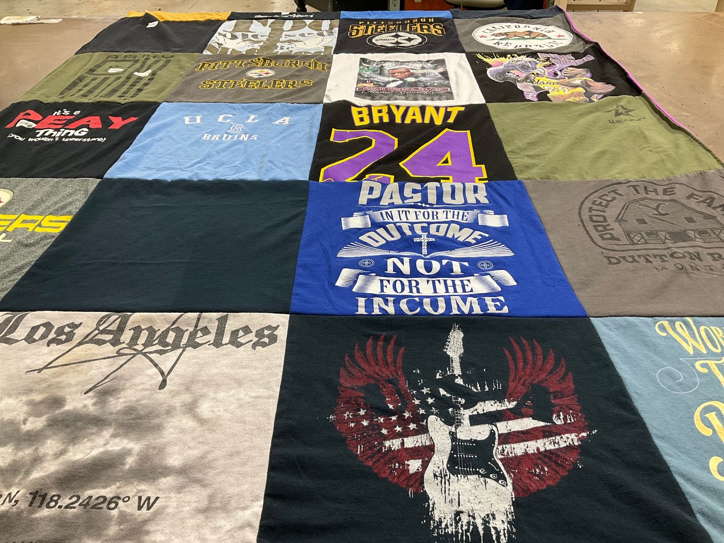 T-shirt quilt featuring pittsburgh steelers by Sonja from CA
