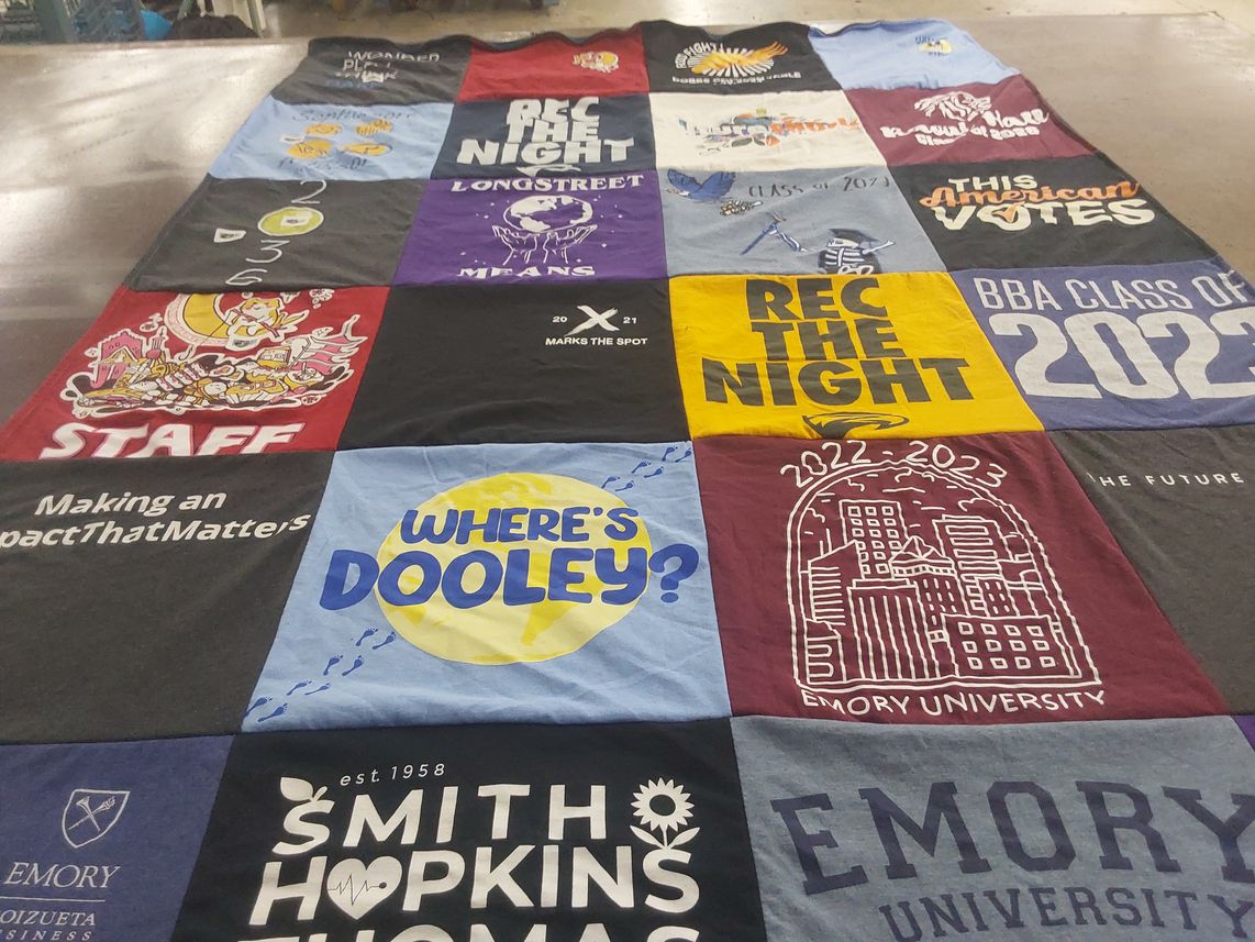 T-shirt quilt from emory university by Julanna from GA
