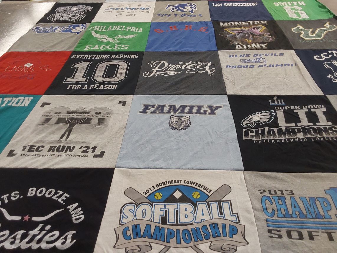 T-shirt quilt featuring philadelphia eagles by Arielle from NJ