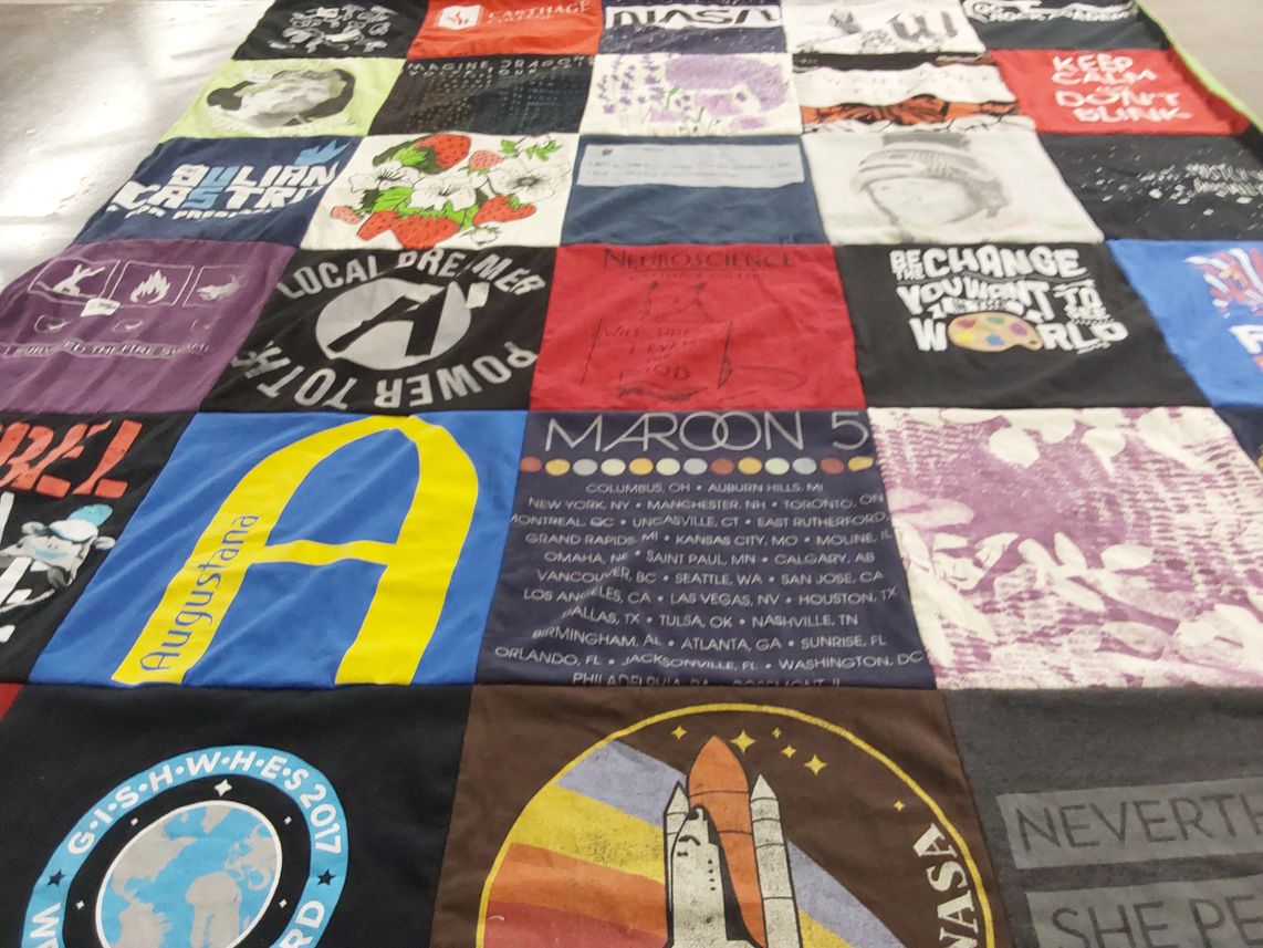 T-shirt quilt from augustana university by Laura from IL