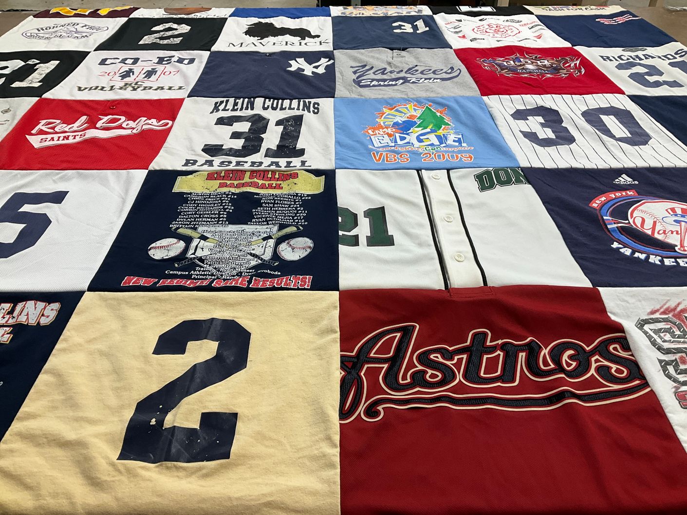 T-shirt quilt featuring new york yankees, houston astros by Lisa from TX