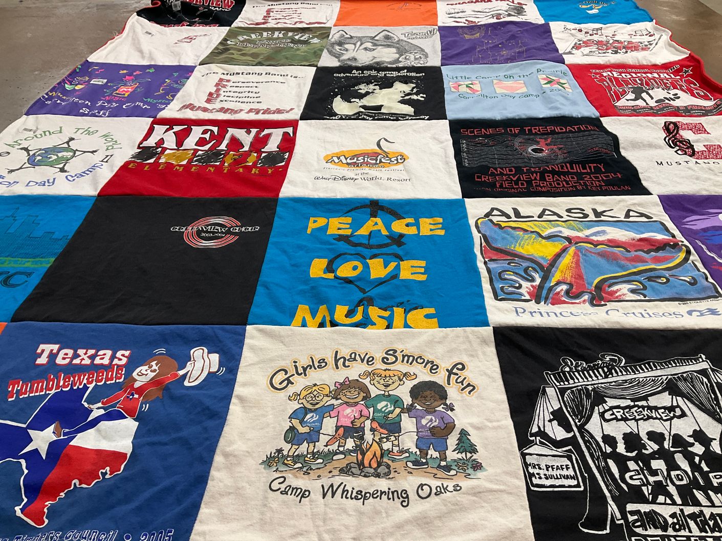 T-shirt quilt from kent elementary school by Debra from TX
