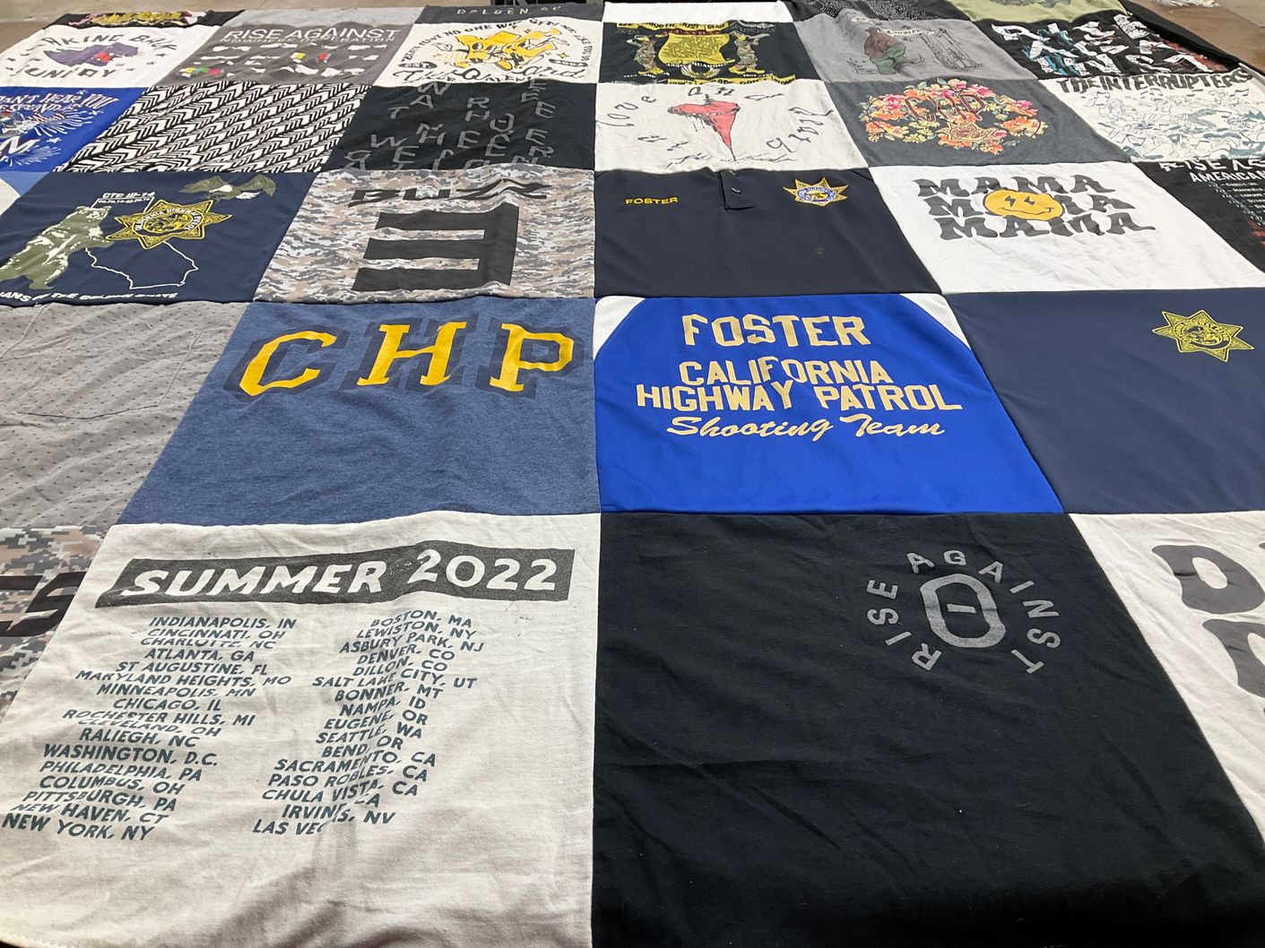 T-shirt quilt from california highway patrol by Allison from CA