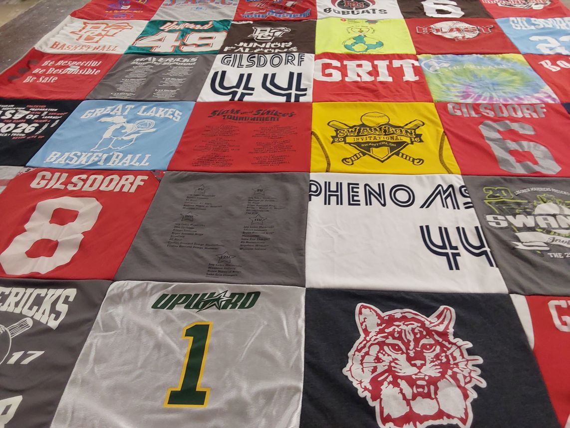 T-shirt quilt featuring swanton high school, great lakes basketball by Holly from OH