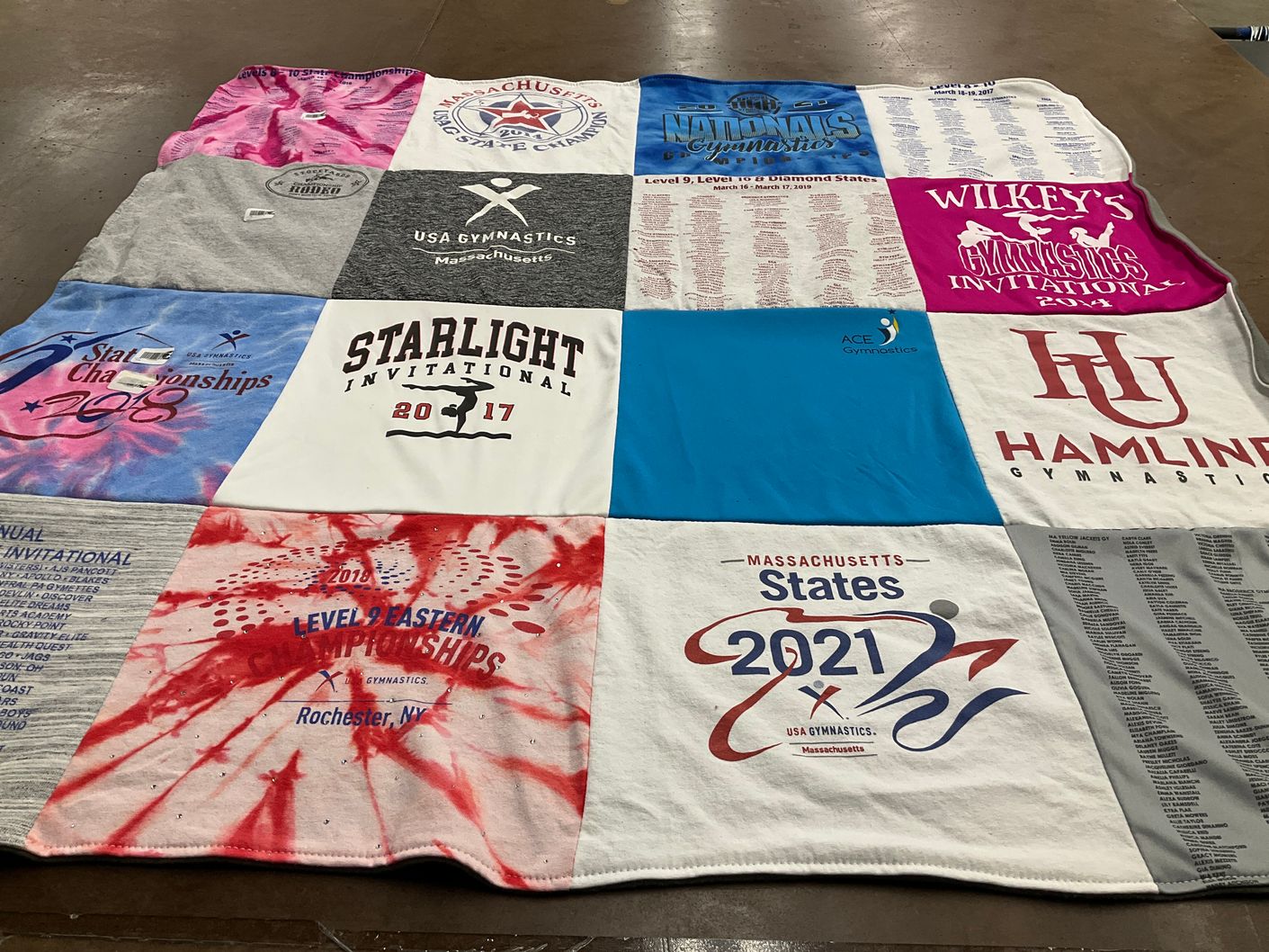 T-shirt quilt from hamline university by Melissa from MA
