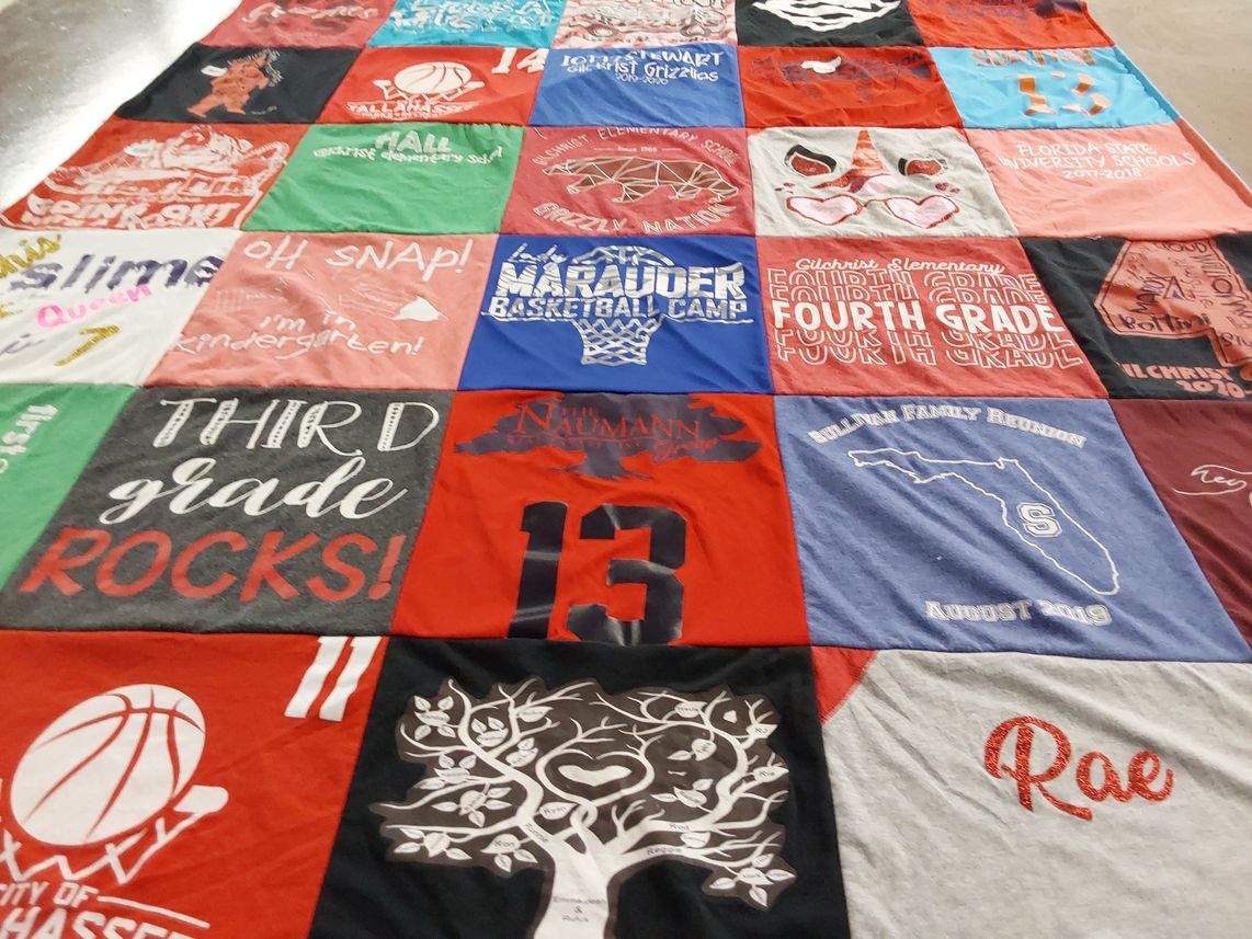 T-shirt quilt from florida state university by Kiara from GA