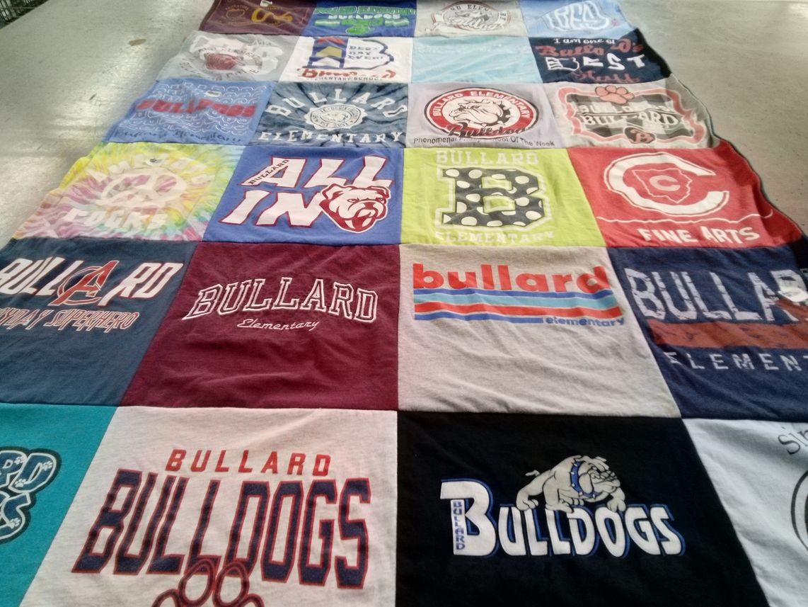 T-shirt quilt featuring bullard bulldogs by Kim from GA