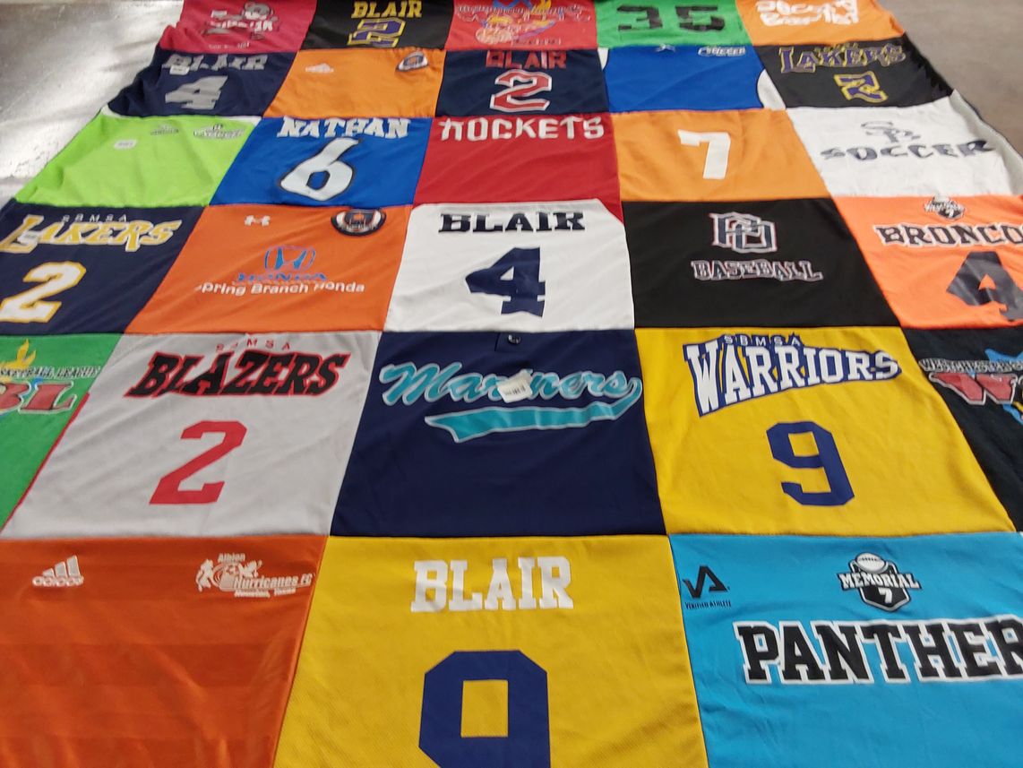 T-shirt quilt featuring blazers, mariners by Brenda from TX