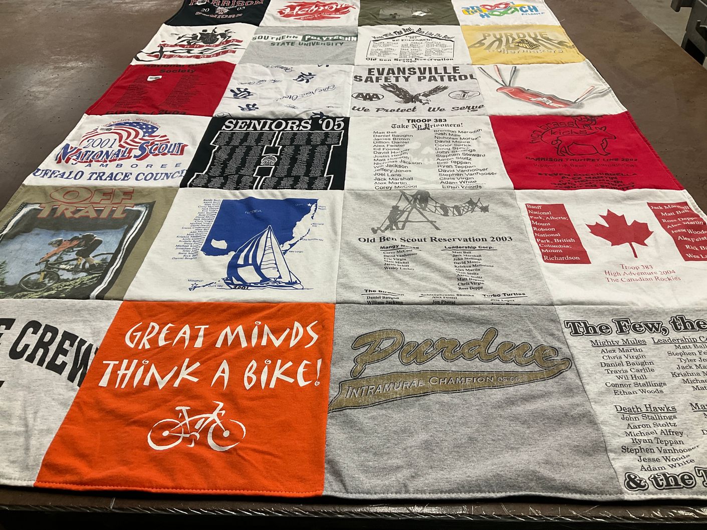 T-shirt quilt from purdue university by Anne from IN