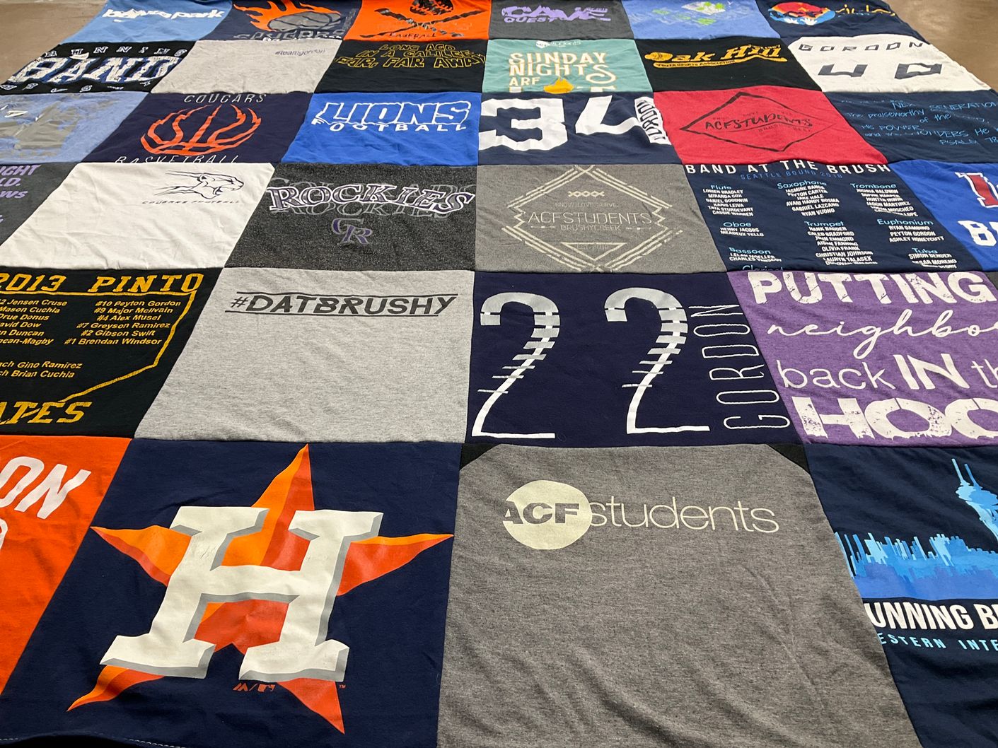 T-shirt quilt featuring houston astros, rockies baseball by Jason from TX