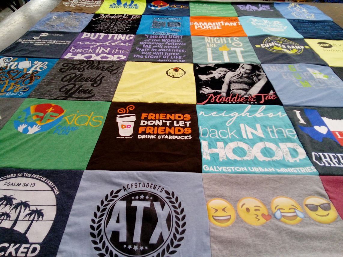T-shirt quilt from acf kids camp fun by Jason from TX