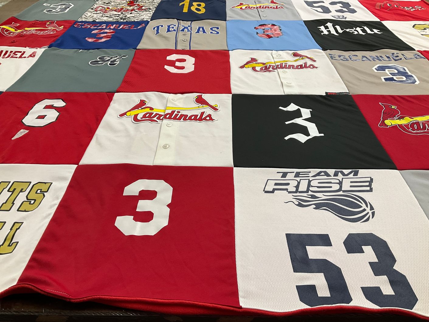 T-shirt quilt featuring st. louis cardinals by Erica from TX