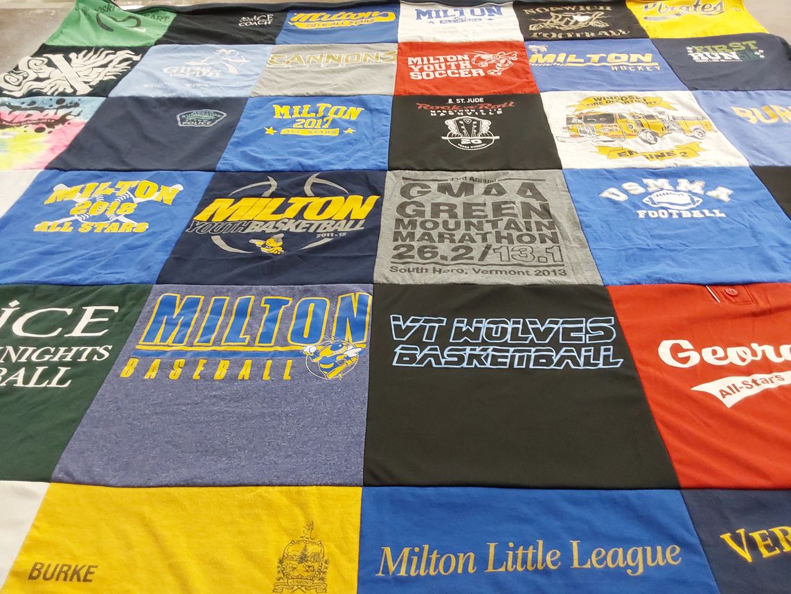 T-shirt quilt featuring milton youth basketball, vt wolves basketball by Stephyne from VT