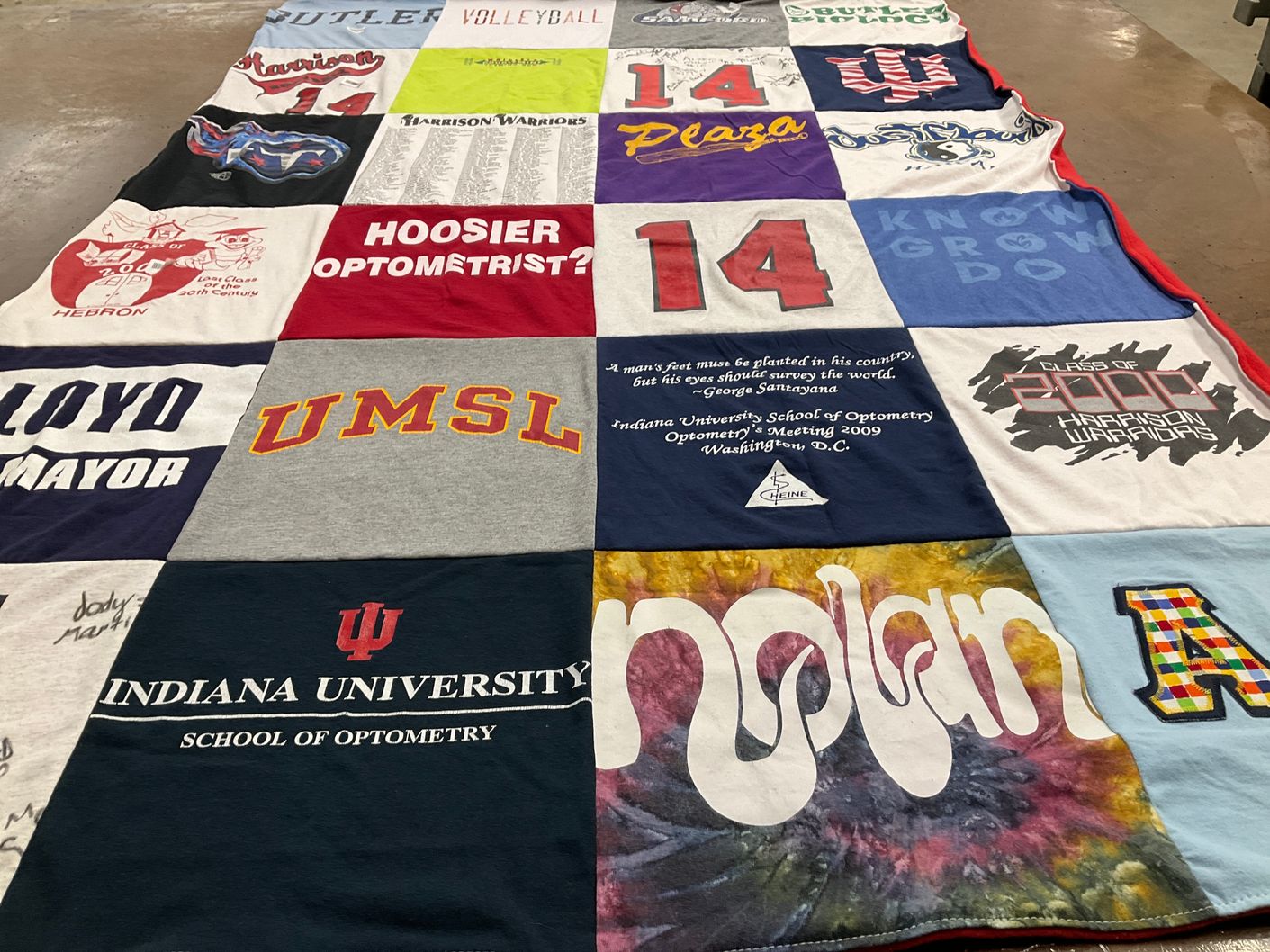 T-shirt quilt featuring harrison warriors by Anne from IN