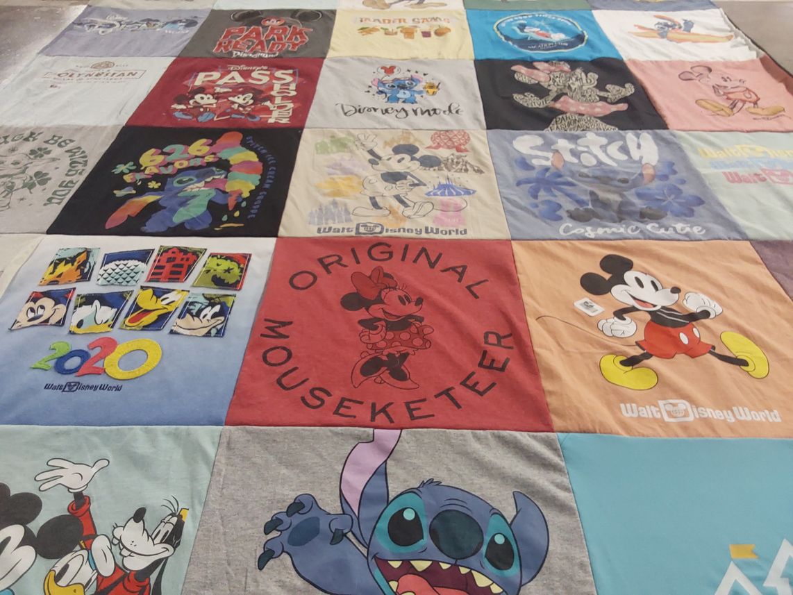 T-shirt quilt with disney, animation themes by Emily from NY
