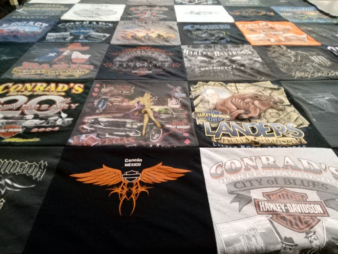 T-shirt quilt with motorcycles themes by Michael from IL
