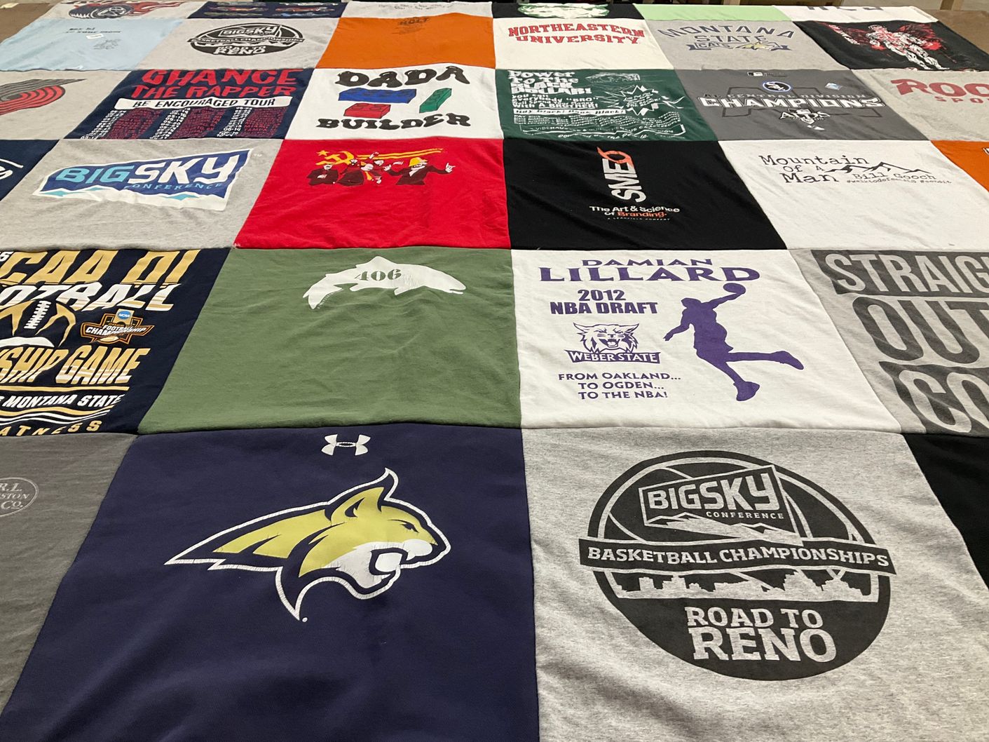 T-shirt quilt from northeastern university, weber state university by Sadie from MT