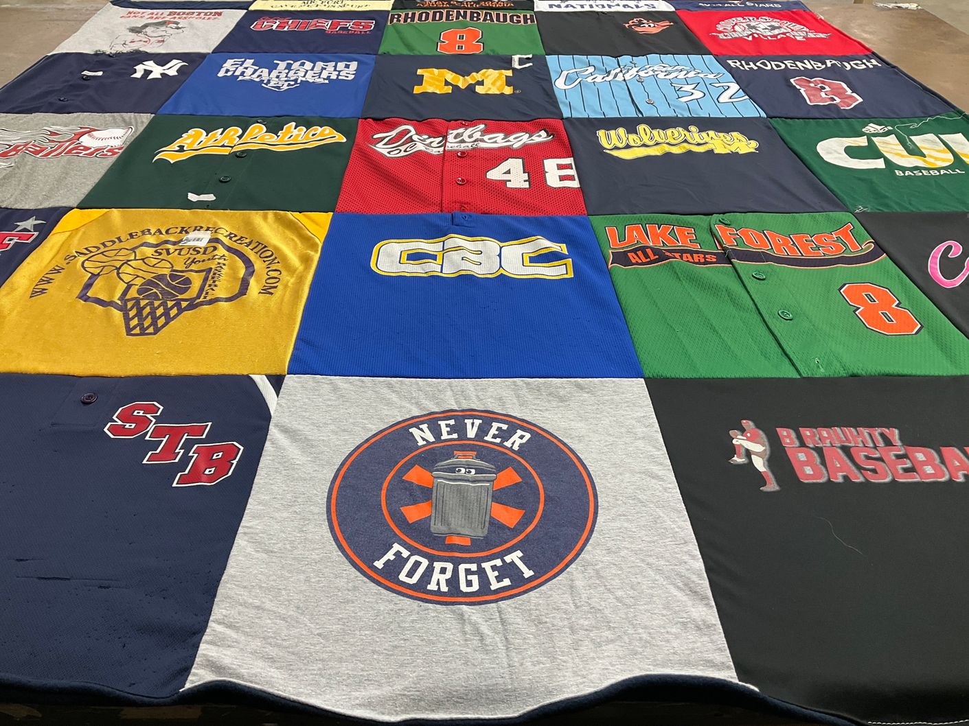 T-shirt quilt featuring challenges by Kurt from CA
