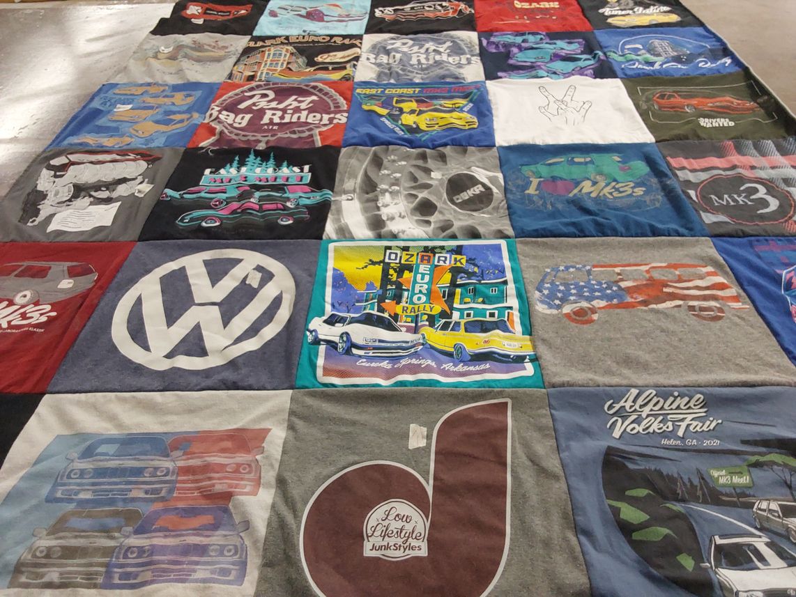 T-shirt quilt with cars, automobiles themes by ALISON from AR