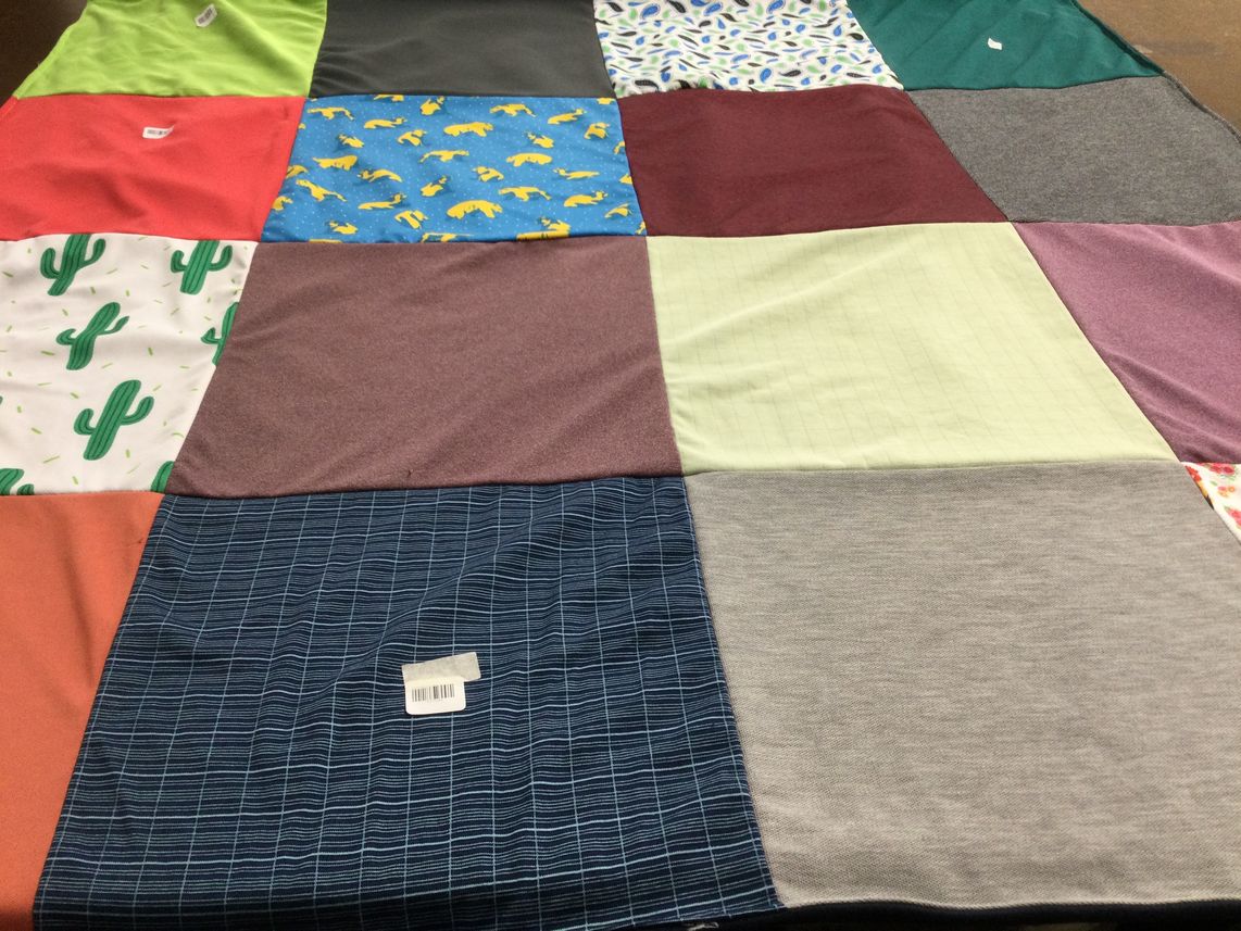 T-shirt quilt with crafting, textiles themes by Christin from AZ