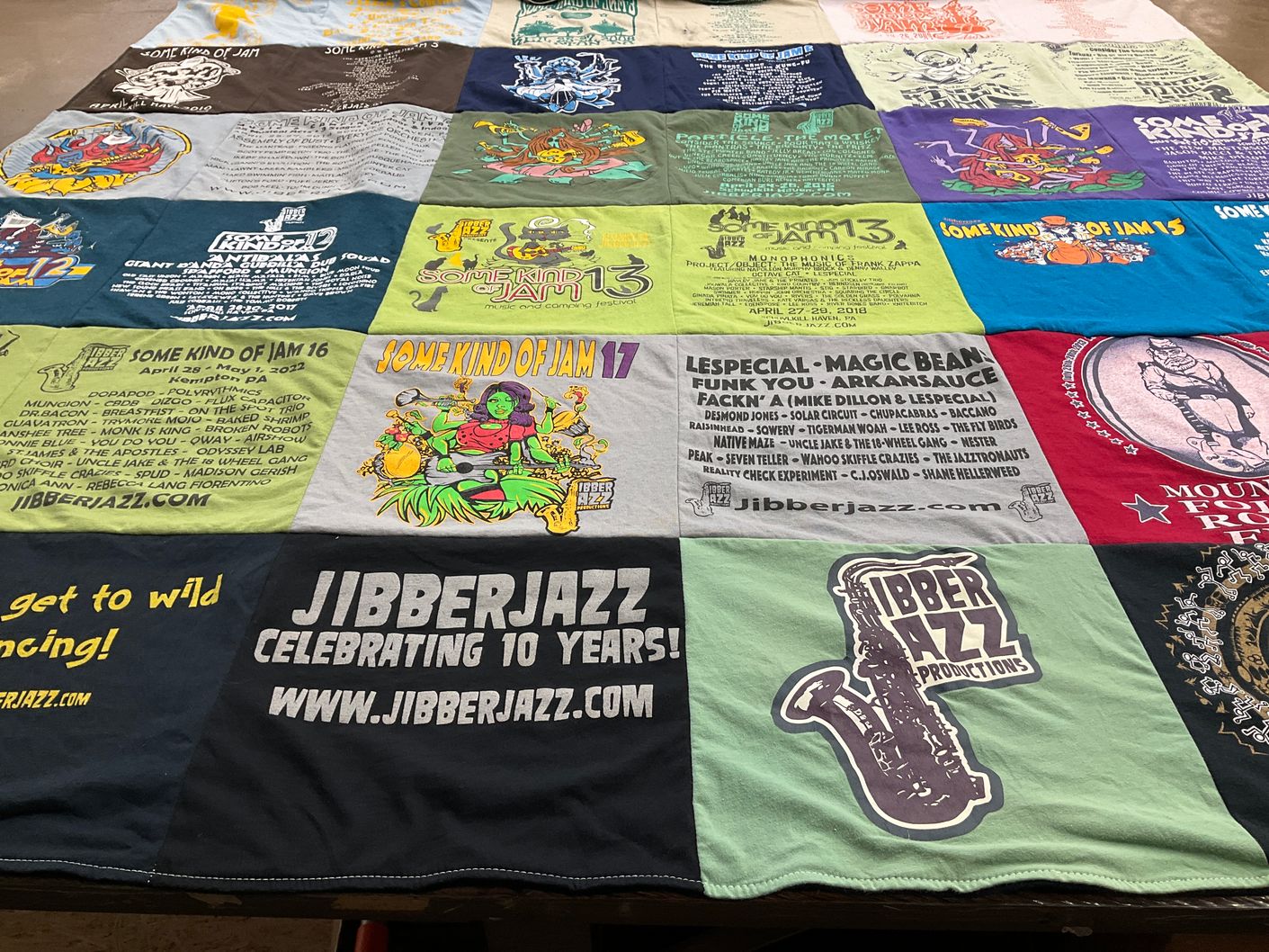 T-shirt quilt with music, festivals themes by Darlene from PA